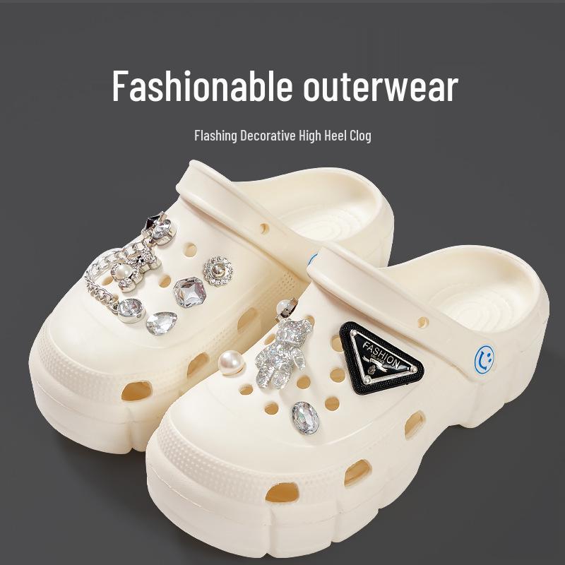 Women's Thick-Soled EVA Clog Shoes - New Style Non-Slip Two-Wear Beach Sandals & Slippers.