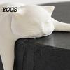 Modern Cat Ornament for Home 3D Printed Lazy Figurine, Sleeping Kitten Desk Decor, Cute Animal Statue Minimalist Room Office, DIY Paintable