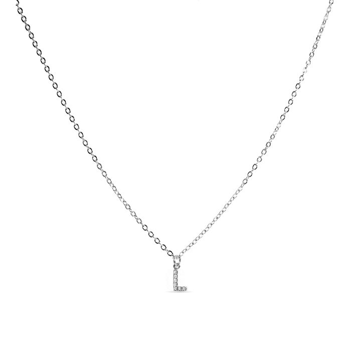 Collier Luxenter Avec Zirconium Brillant Argenté - Alphabet L