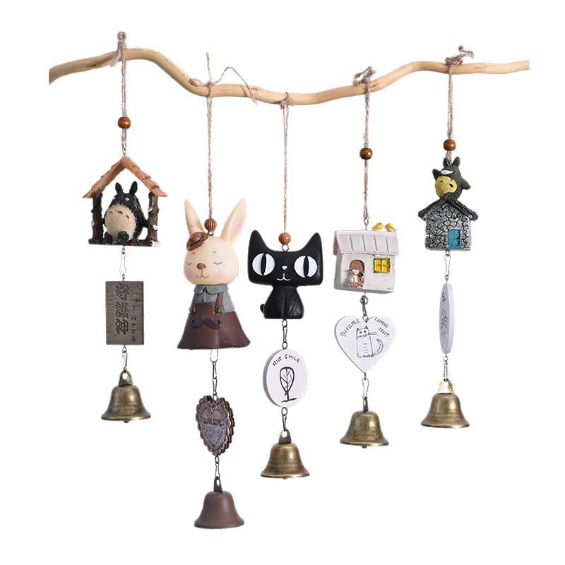 Totoro Ceramic Wind Chime Ornament - Cute Japanese Wall Decor for Girls' Bedroom