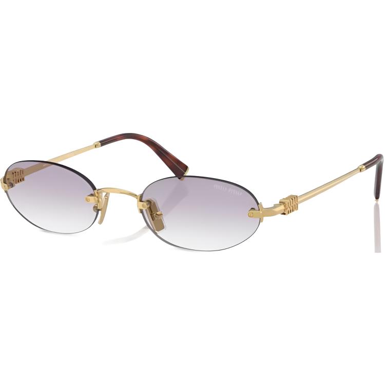

Miu Miu Original Design Dark Gray Gradient Lens Metal Oval Sunglasses Women sunglasses Gold 0MUA54S54K04O Eyeglass Case/Pouch+Box