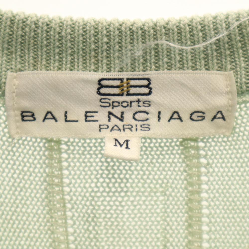 BALENCIAGA SPORT 90s Old Long Sleeve Knit M Dark Marks Mint Women Used