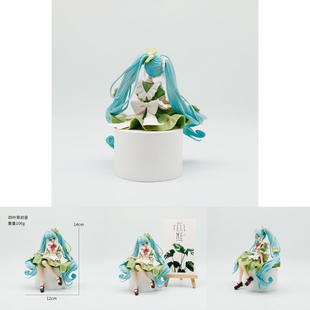 Hatsune Miku Pvc Model Ornament With Four Leaf Clover Style For Gift And Collectors Display