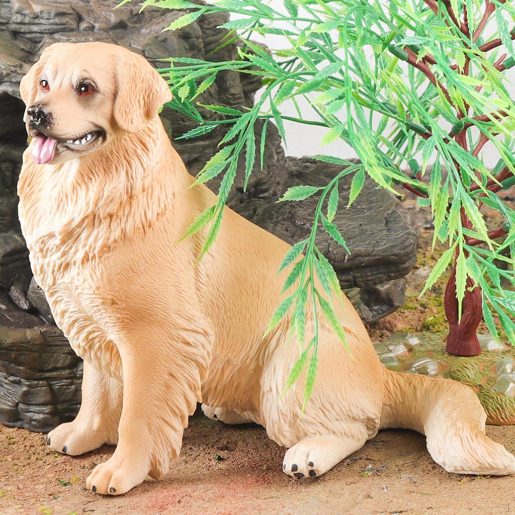 Lifelike Dog Sculpture Animal Figurine Crafts Toy Decorative Animals Action Figure Miniature