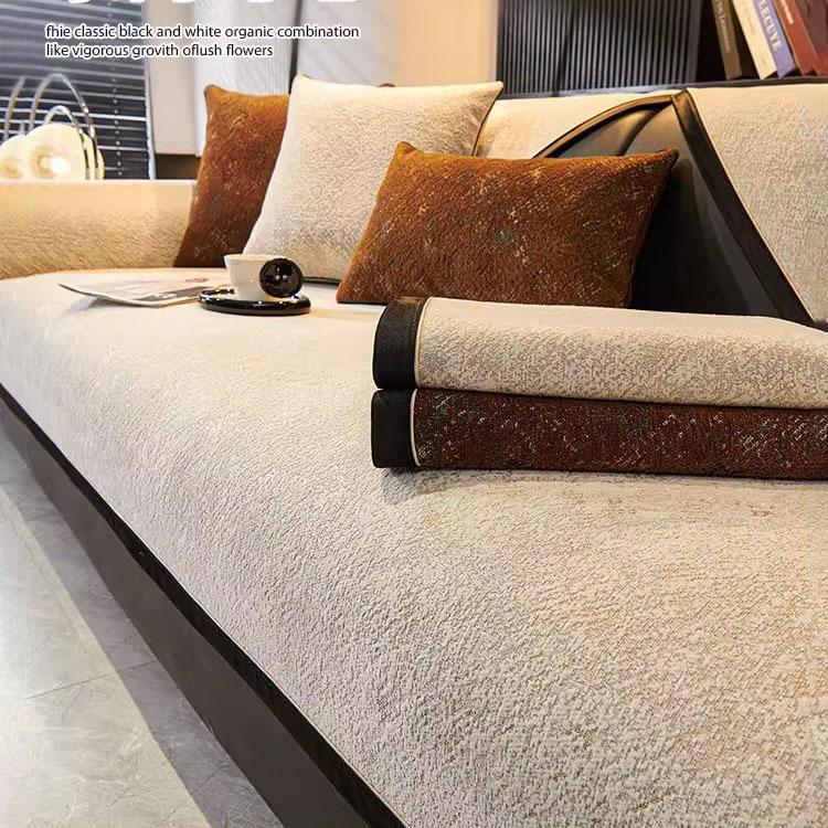 Luxury Chenille Sofa Cover Anti-Slip Couch Cover All-Season Sofa Slipcover Decorative Seat Cushion Protector Sofa Towel Living Room