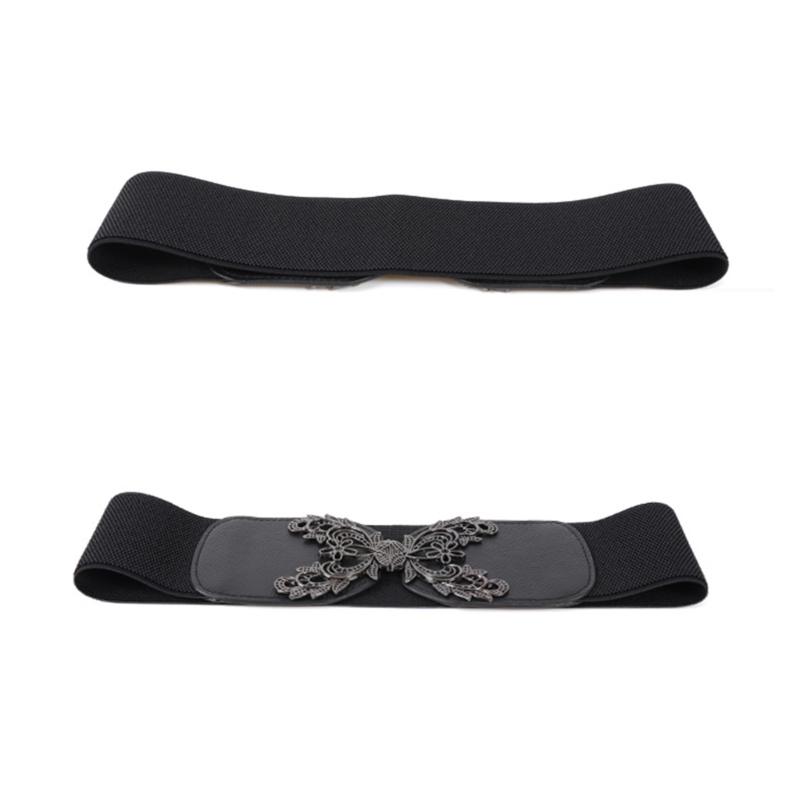 PU Leder Taillenband Elastischer Taillenformer für Damen Mädchen Stilvoller Breiter Gürtel Taillenornament für Modische Dame