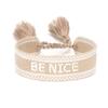 European & American Cross-border Embroidery Bracelet | Handmade Tassel & Letter Logo
