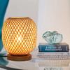 Bohemian Hand-woven Natural Bamboo Table Lamps Vintage Vine Rattan Decorative Desktop Lights for Study Teahouse Bedside