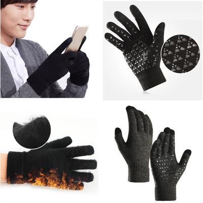 (Joy choose)Winter Gloves for Men and Women Knit Anti-Slip Elastic Cuff Windproof Warm