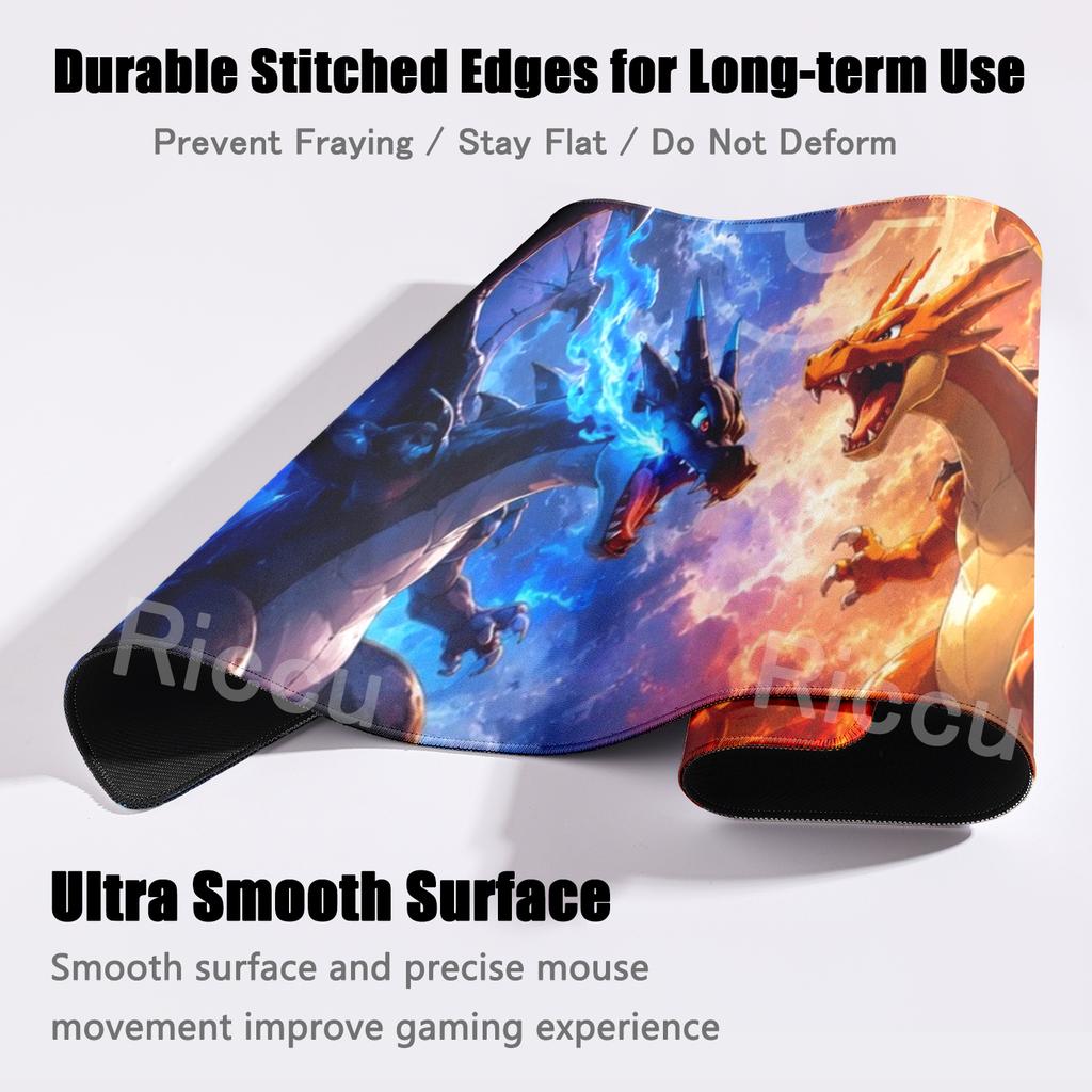 Pokemon Mouse Pads Charizard Aesthetics Carpet Offices Accessories Lock-edge Large Gamer Computer Rugs Non-slip Anime Table Mats