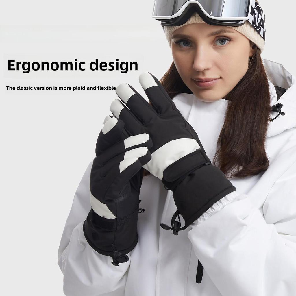 Waterproof Winter Ski Gloves: Warm, Thick, Wear-Resistant, Split-Finger Design for Cycling and Outdoor Use
