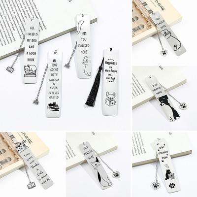 3D Reading Book Marks Metal Book Lovers Collections Funny Cat Bookmarks
