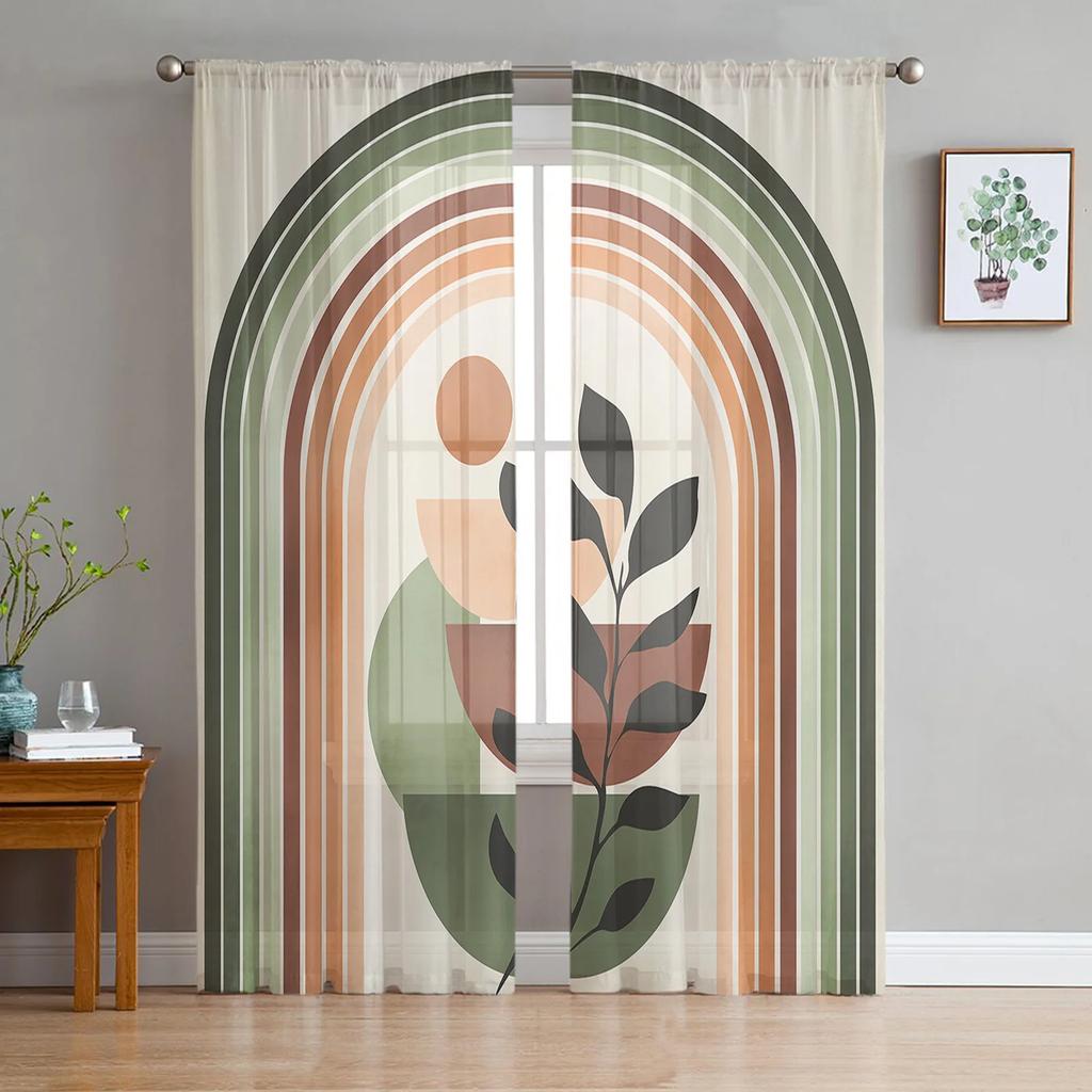Silver Plant Flower European Style Tulle Sheer Curtains for Living Room Decor Window Curtain for Bedroom Voile Organza Drapes