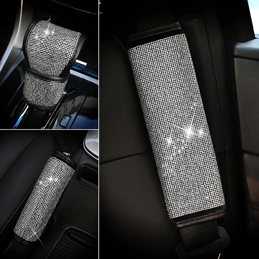 Mașină de decorat strasuri cristal auto centură de siguranță husă umăr tampoane mașina schimbător de viteze frână de mână huse auto accesorii interioare auto