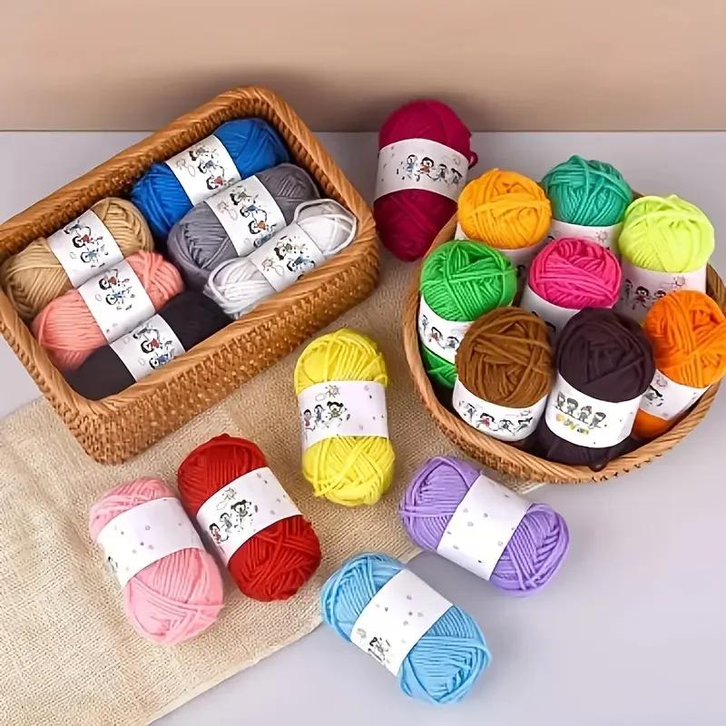 A Top Quality 24pcs Soft Hand-Knitting Yarn Fine Quality Warm DIY Cotton Wool Threads for Handmade Crochet Knitting Craft