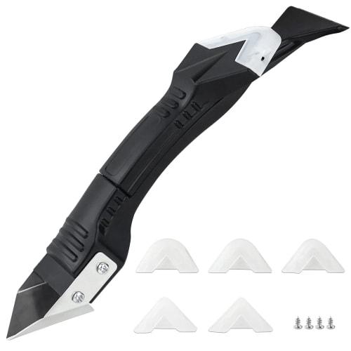 Caulk Remover Tool Kit for Kitchen, Bathroom, Glass, Angles, and Seal Removal with Interchangeable Heads