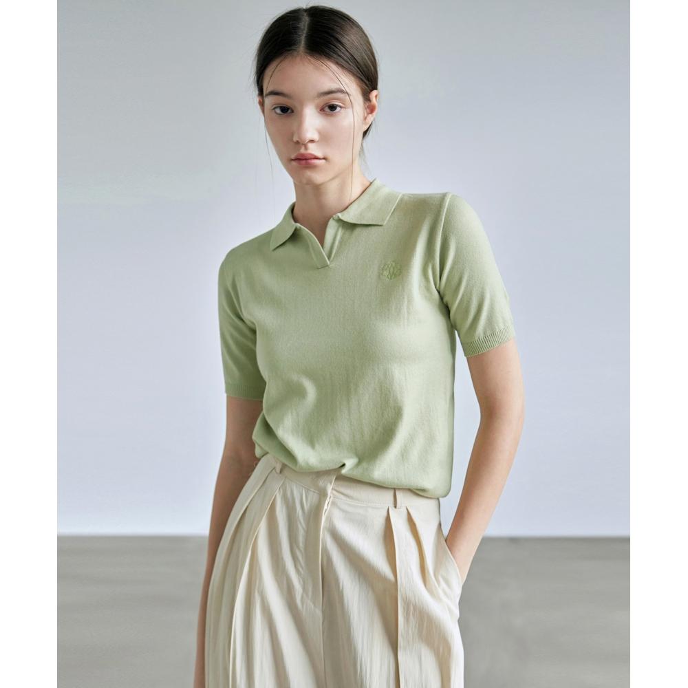 

NICKNICOLE Полувязанный воротник с открытым воротникомЗеленый