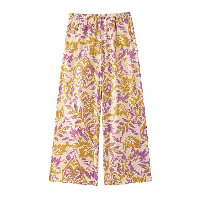 

Fashion Style 2024 Autumn New Women s Clothing Contrast Color Long Lace Printing Jacket Pants 8096709 Pants L