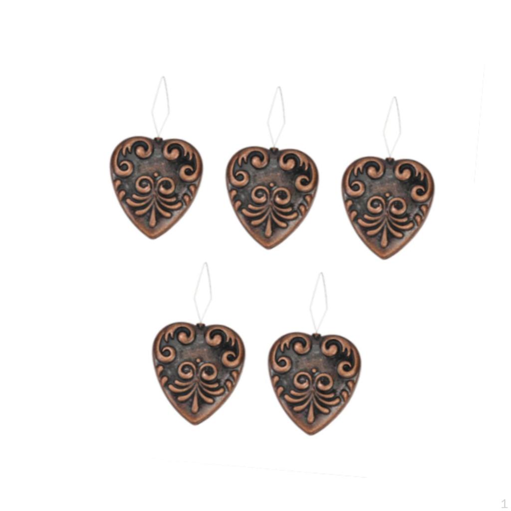 5 Pieces Craft Needle Threader Set Sewing Accessories Metal Heart Shape Organizer Holders