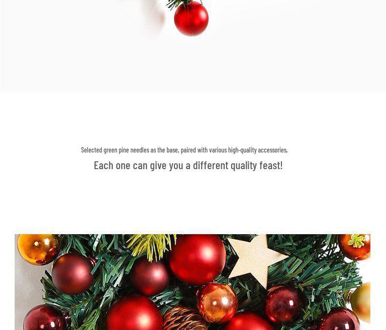 50CM Christmas Wreath & 2.7M Garland Set - Festive Door & Wall Decor