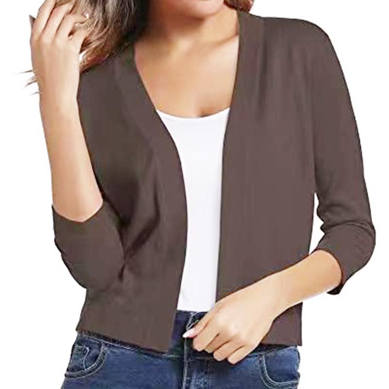 Versatile Women's Knit Cardigan Sweater - Simple, Short Jacket for Spring and Autumn