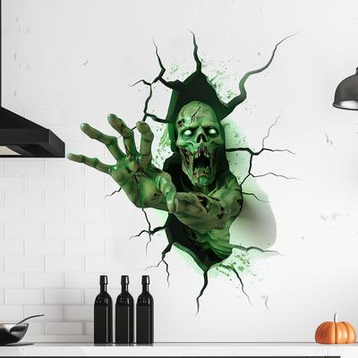 3D Halloween Floor Wall Decals Scary Ghost Halloween Wall Stickers, Removable Peel And Stick Halloween "Scary Sticker" Decor