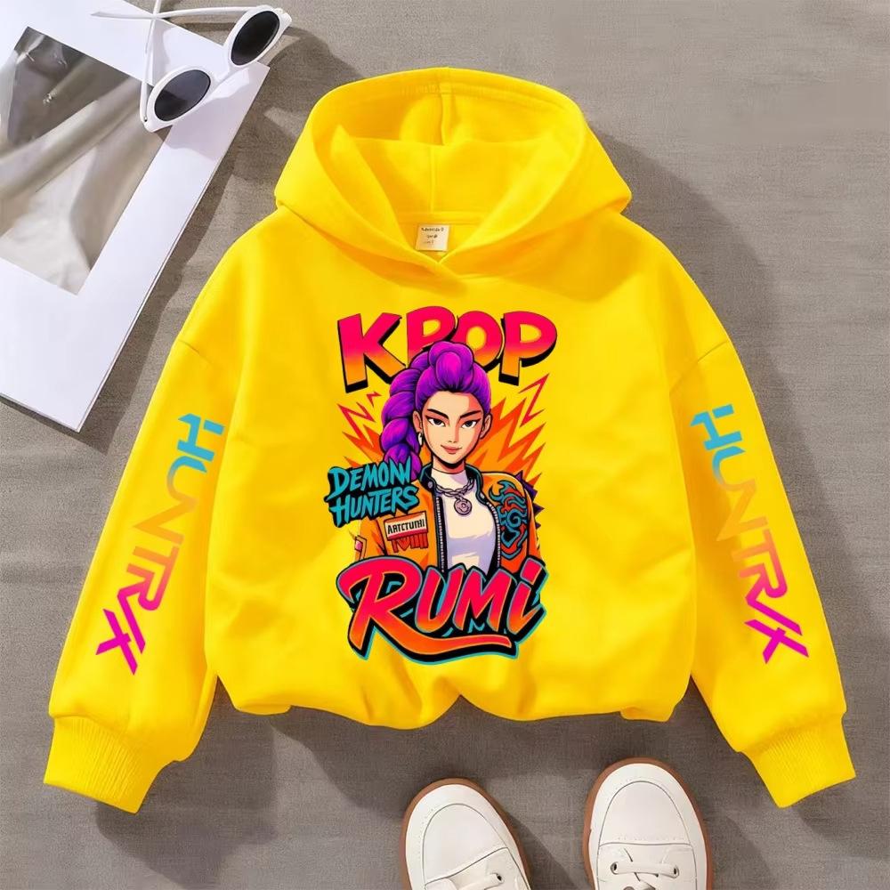 Ropa Infantil Kpop Caza de Brujas, Incluyendo Sudaderas con Capucha y Sudaderas de Moda para Niñas y Niños de 3 a 12 Años para Primavera y Otoño