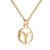 Simple Round 12 Zodiac Sign Necklaces for Men Women Classic Virgo Leo Libra Scorpio Sagittarius Pendant Necklace Birthday Gift