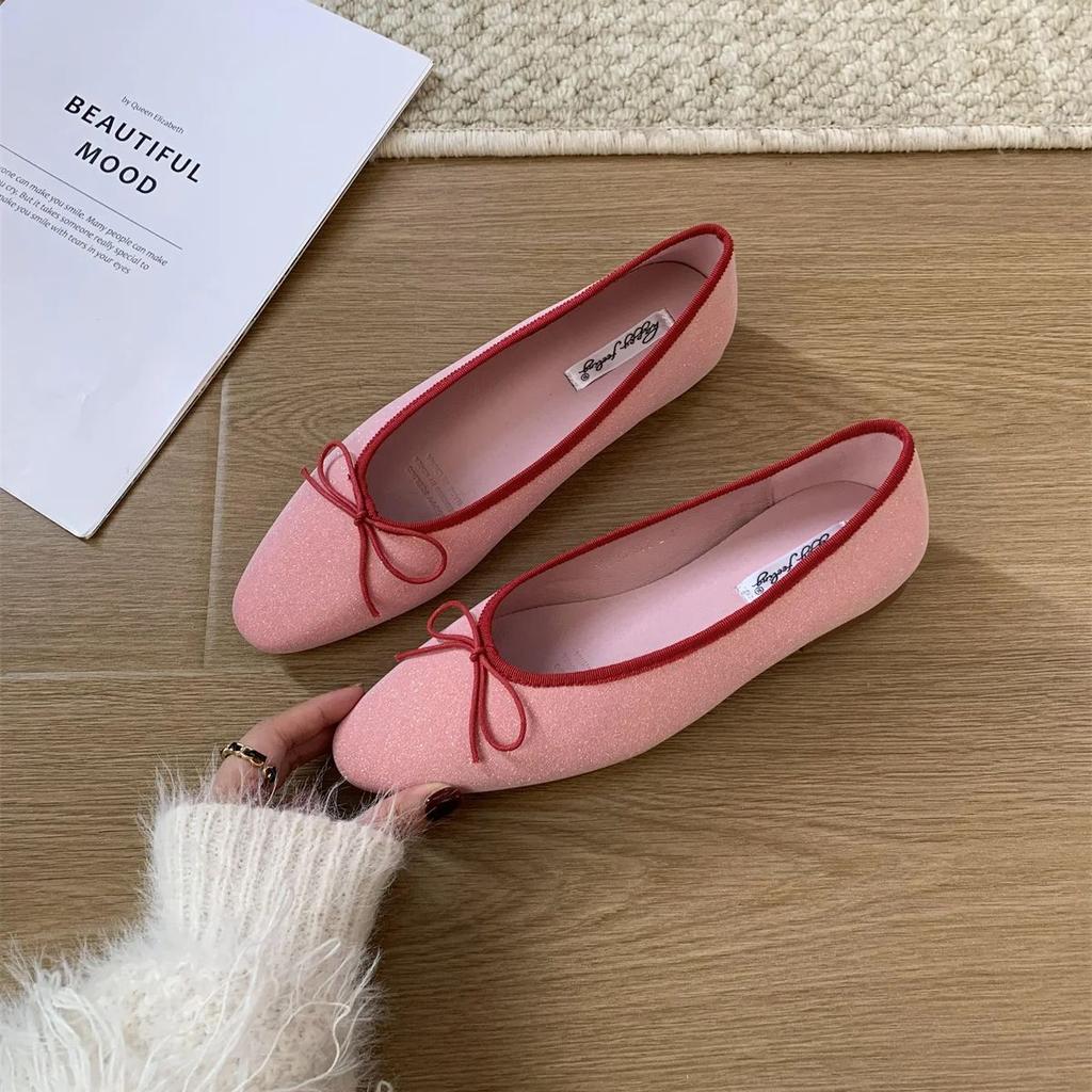 Fashion Bailamos Brand Women Flat Shoes Round Toe Moccasins Thick Heel Flats Ballerina Shallow Shoes Casual Outdoor Slip On Ballet Flats