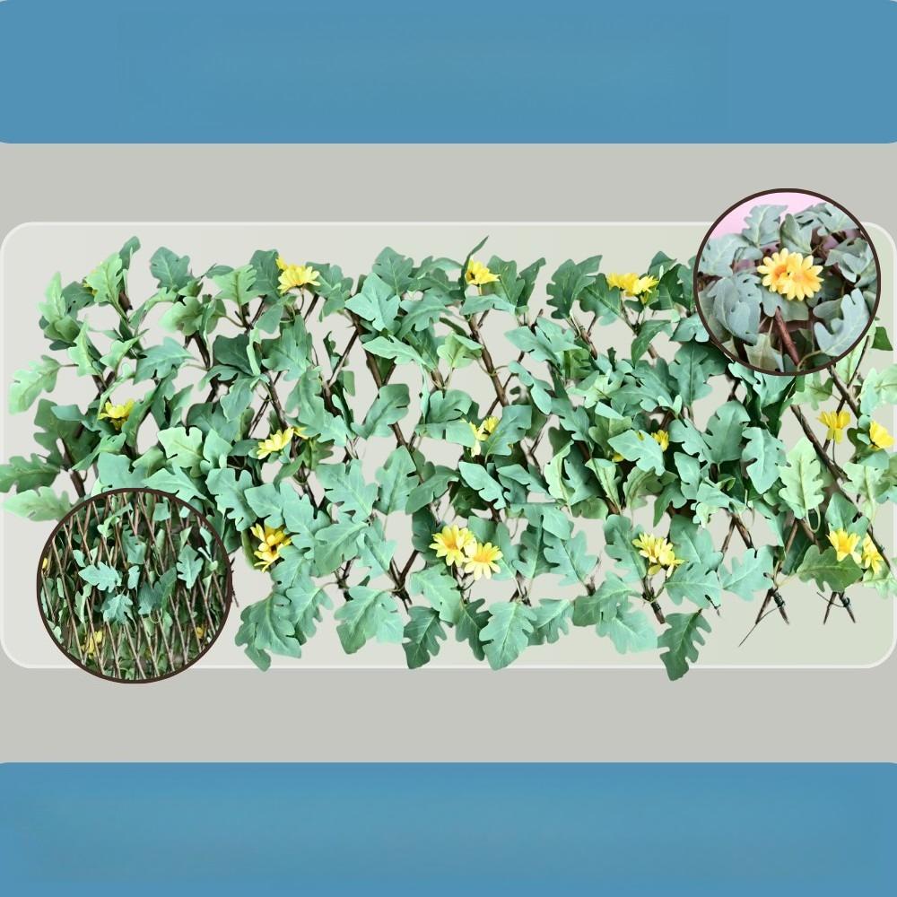 1 Stück Simulierte Grüne Pflanzen Blumen Grüne Blätter Zaun Gartendekoration Kunststoff Teleskopzaun