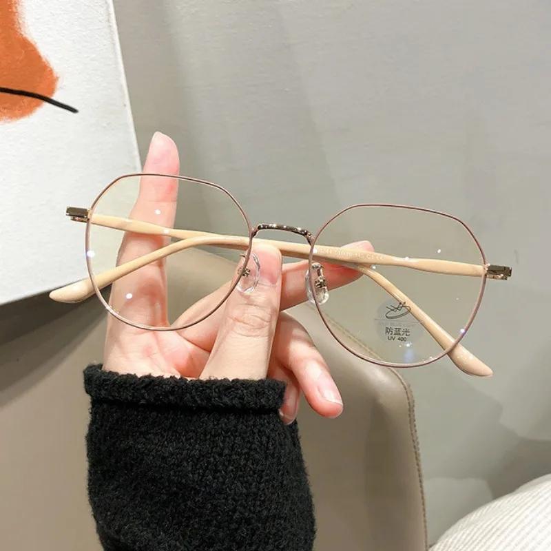 2PCS +100~ +400  Reading Glasses Presbyopia Glasses  Anti Blue Light Hyperopia Glasses Round Plain Color Frame Glasses