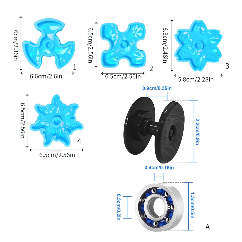 Crystal Holographic Fingertip Gyro Ornament Crafts Silicone Mold Suitable for Epoxy Diy Crafts Jewelry Making Home Decor