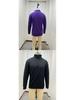 New Men's Autumn V-Neck Long Sleeve Plush Zipper Casual Polo Shirt