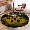 Borussia Dortmund Pattern Round Rug, Indoor/Outdoor Mat, for Picnic, Gameroom, Bedroom, Office, Living Room, Home Decor Carpet, Birthday Gift