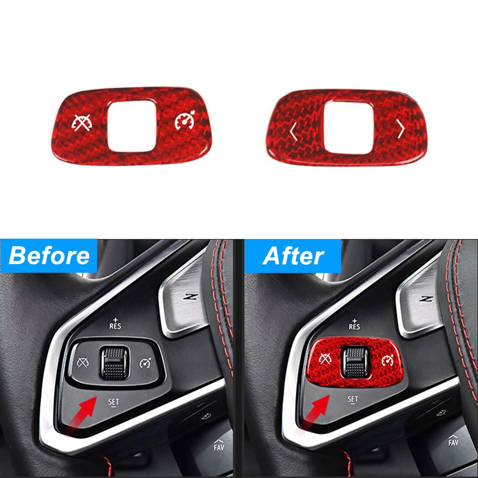 For Corvette C8 - Volume Control Cover Red REAL HARD Carbon Fiber 2pcs