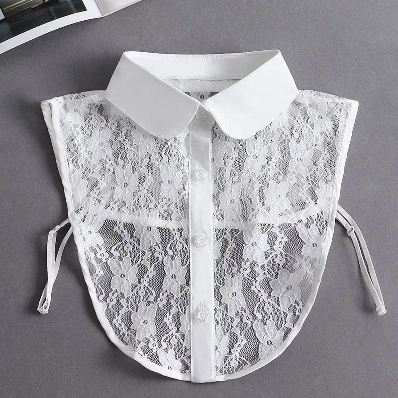 Fake Collar New Women Spring Autumn Versatile Sweaters Fashion Trend Lace Chiffon Popular Western Decorative