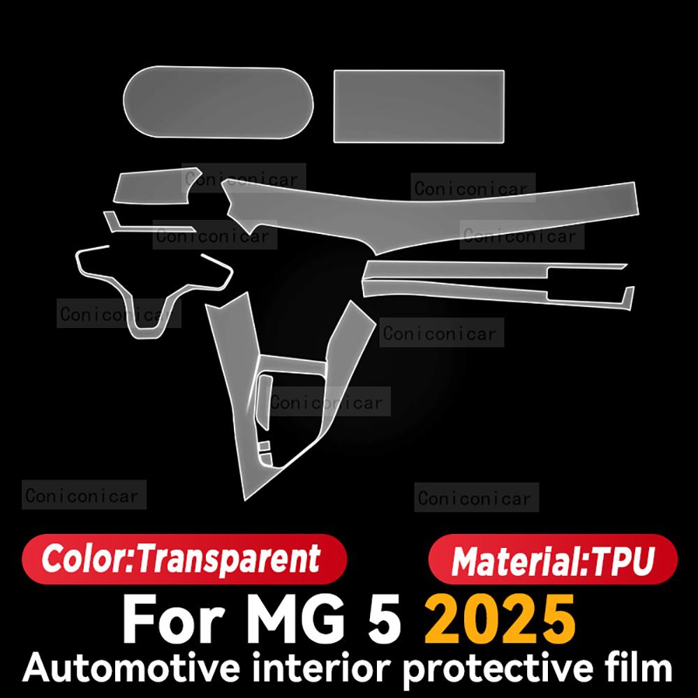 TPU For MG 5 MG5 2025 Transparent Protective Film Car Interior Central Control Navigation Panel Accessories Sticker