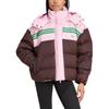 Adidas Originals 70S FW24 Warm Sports Comfortable Striped Down Jacket Women Outerwear Pink Mystery-Coffee-Brown JN7653