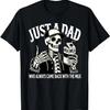 T Shirt Just A Dad Who Always Came Back With The Milk, Funny Father’s Day, Retro Dad Skeleton Shirt, Gift For Him, Gifts for Dad Casual Cotton T Shirt