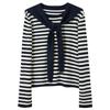 Sancai Women's Striped Round Neck Pullover Sweater