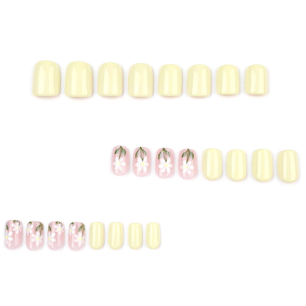 Summer Style Daisy Flower Wearable False Nails Set