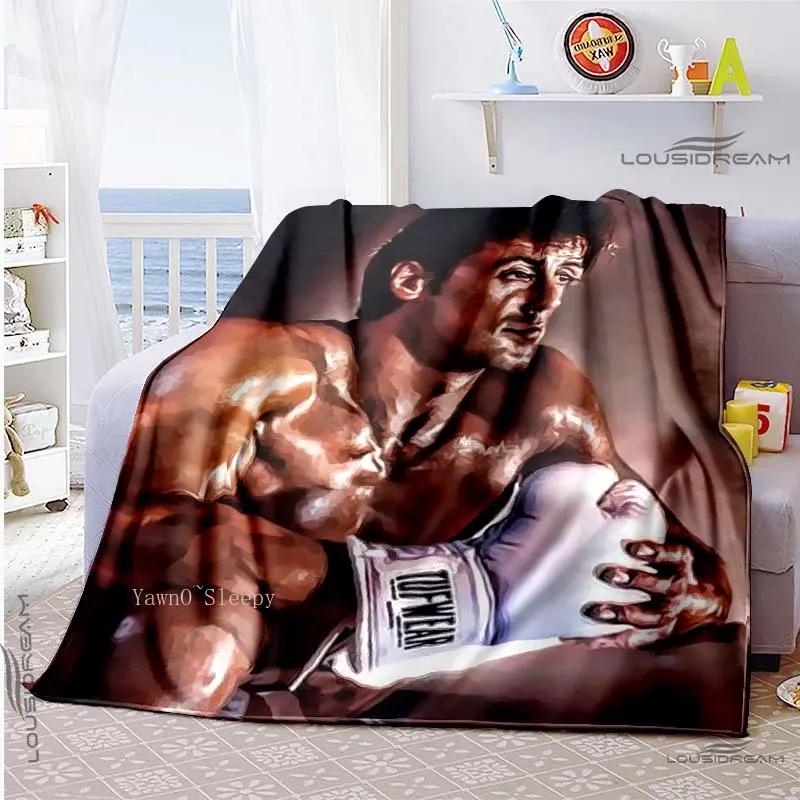 

The Champion of Boxing 3D Printed Blanket Rock-y Character Blanket for Fans Bedding Bedspread Sofa Air Condition Warming Cover 80x120cm