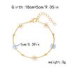 Cross-border Titanium Steel Daisy Pearl Jewelry Set: Bracelet, Necklace, Anklet