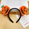 Yellow Plush Hairband Hair Hoop Skull  Headband Funny Halloween Pumpkin Headband  Men