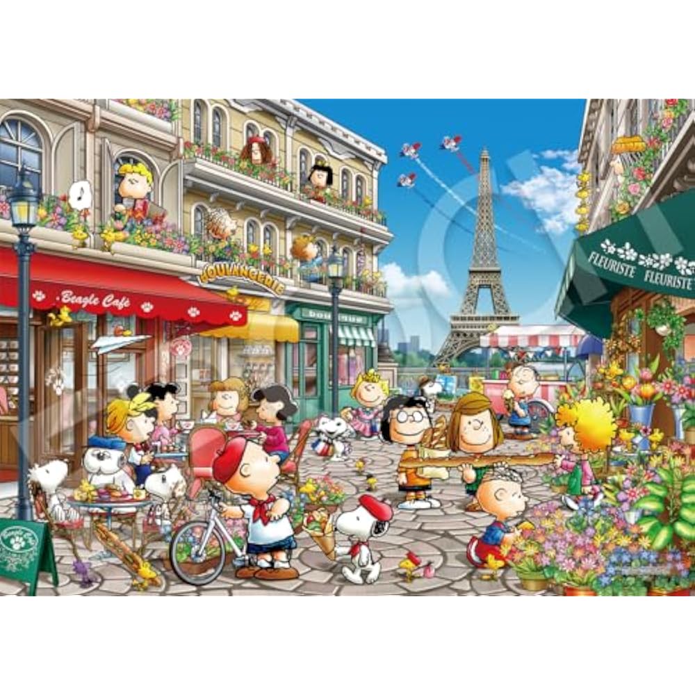 Epoch 3000 Small Piece Jigsaw Puzzle, PEANUTS, Snoopy in Paris (73 x 102 cm), 21-401 with glue, s...