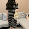 Striped Polo Neck Summer Dress: Women's Casual, Slimming & Loose Fit