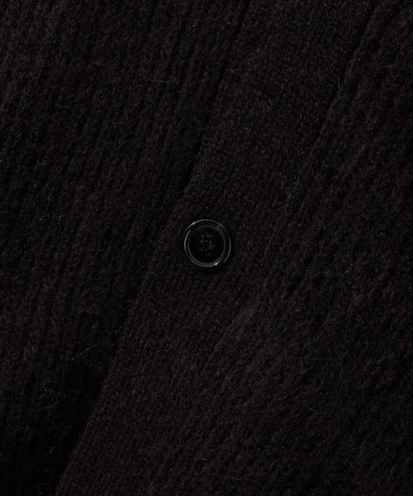 AGOD Hairy Ribbed Knit Cardigan [Black]