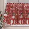 American Christmas Print Coffee Curtain Lace Blackout Window Valance Rectangular Decor Bedroom Dining Room