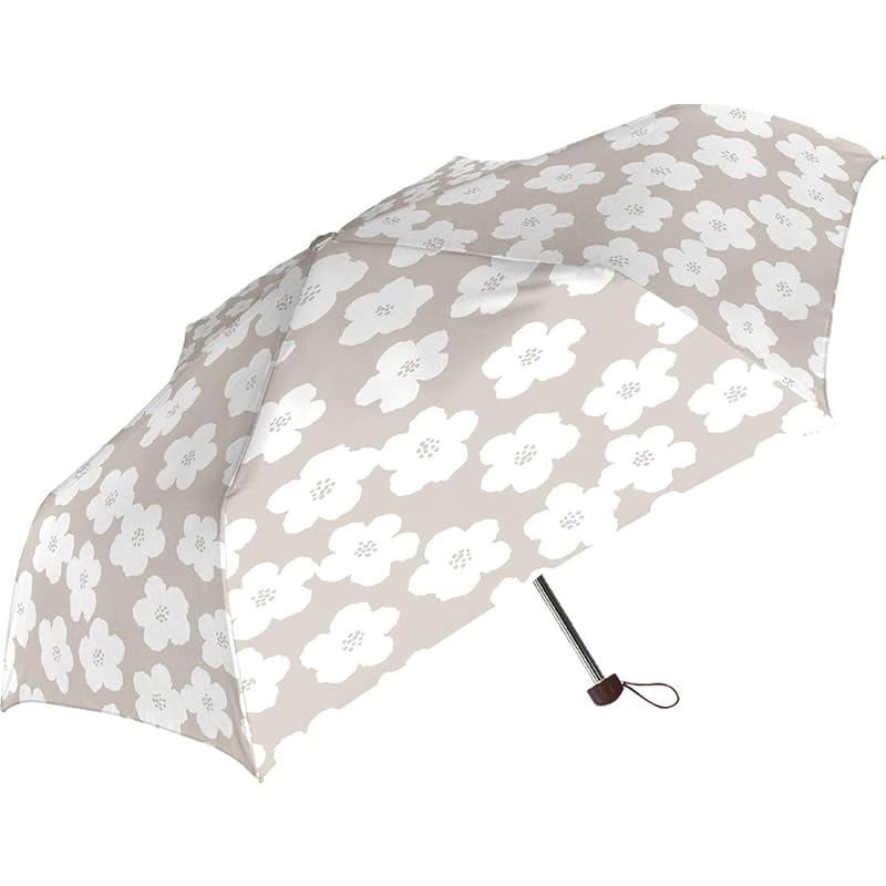 

Nakatani Natural Basic Women s folding umbrella tiny flower beige [724-060] Hand open Rib size: 50cm Simple and easy-to-hold dome-shaped handle