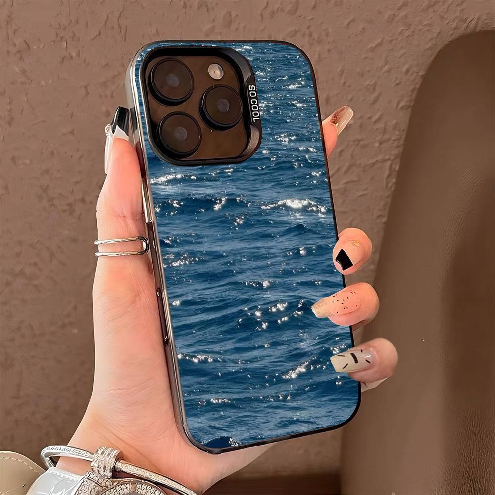 Waves phone case for iPhone 17 17Air 16 15 14 13 12 11 Pro Max Plus Colorful Silver